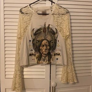 LF vintage lace long sleeve